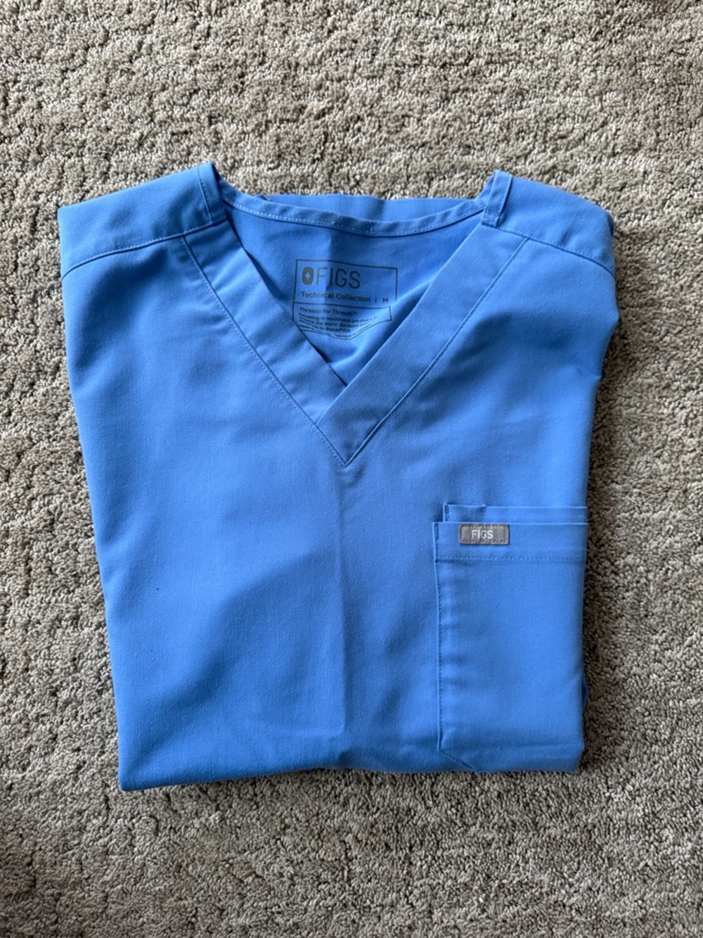Figs Women's V-Neck Scrub Top in Blue